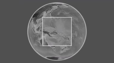 Buka Adası. Süleyman Denizi 'ndeki merkezli iki basamaklı kare çıkarımı kullanılarak yapılan bileklik yükseklik haritasının sunumu - Papua Yeni Gine