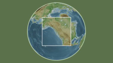 Brownson Adası. Güneydoğu Alaska ve Britanya Kolumbiyası 'nın Sahil Suları' nda merkezli iki adım kare ekstraksiyonu kullanılarak yapılan renkli bir yükseklik haritasının sunumu -