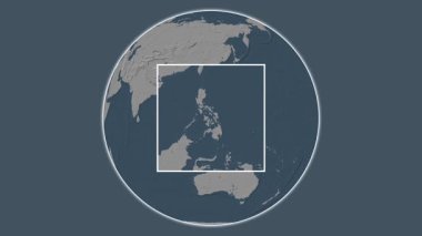 Bantayan Adası. Filipinler - Filipinler - Filipinler - Filipinler merkezli iki adımlı çerçeve çıkarma kullanılarak, çelik renkli bir yükseklik haritasında konumun sunumu