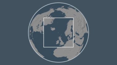 Boroy Adası. Kuzey Atlantik Okyanusu - Faroe Adaları 'ndaki merkezli iki adımlık iskelet çıkartması kullanılarak çeliğin renginde bir yükseklik haritasında yer almaktadır.