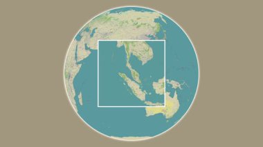 Pulau Batu Kawan Adası. Malacca Boğazı 'ndaki merkezli iki adımlı çerçeve ekstraksiyonu kullanılarak OpenStreet haritasında konumun sunumu - Malezya