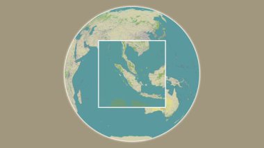 Pulau Bengkalis Adası. Malacca Boğazı - Endonezya - Endonezya 'da merkezli iki adımlı çerçeve ekstraksiyonu kullanılarak OpenStreet haritasında konumun sunumu