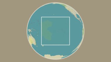 Bora Bora Adası. Güney Pasifik Okyanusu 'nda merkezli iki adımlık çerçeve çıkarımı kullanılarak bir OpenStreet haritasında konumun sunumu - Fransa