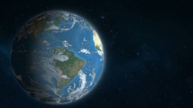 Uzayda dönen dünya. 