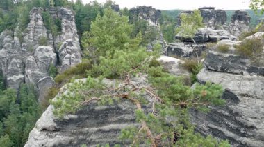 Bastei kaya oluşumu Sakson İsviçre Ulusal Parkı, Almanya