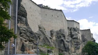 Duvarlar Konigstein kale, Sakson İsviçre, Almanya