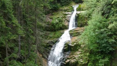 Kamienczyk Şelalesi. Karkonosze Ulusal Parkı - Unesco biyosfer rezervi
