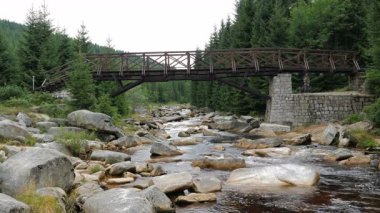 Jizera Nehri. Polonya ve Çek Cumhuriyeti sınırındaki nehir