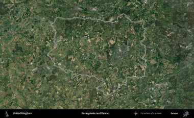 Basingstoke ve Deane. Birleşik Krallık 'ın idari bölgesini A uydusundan gösteren bir görüntü.