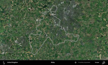 Blaby. Birleşik Krallık 'ın idari bölgesini A uydusundan gösteren bir görüntü.