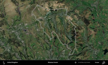 Blaenau Gwent. Birleşik Krallık 'ın idari bölgesini A uydusundan gösteren bir görüntü.