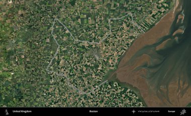 - Boston. Birleşik Krallık 'ın idari bölgesini A uydusundan gösteren bir görüntü.