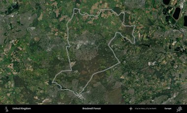 Bracknell Ormanı. Birleşik Krallık 'ın idari bölgesini A uydusundan gösteren bir görüntü.