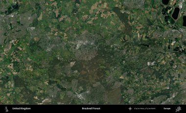 Bracknell Ormanı. Birleşik Krallık 'ın idari alanı bir uydu görüntüsü üzerinde