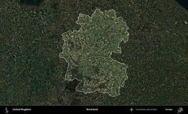 Çöller Ülkesi. Birleşik Krallık 'ın idari alanı karartılmış bir uydu üzerinde vurgulanmış ve özetlenmiştir.