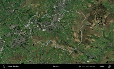 Burnley. Birleşik Krallık 'ın idari bölgesini A uydusundan gösteren bir görüntü.