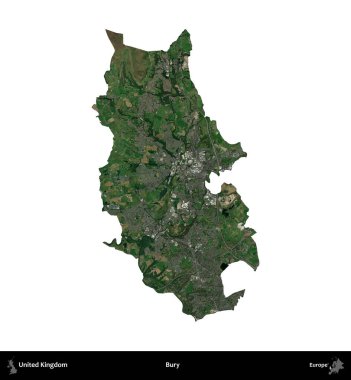 Gömmek. Birleşik Krallık 'ın idari alanı uydudan beyaza izole edildi.