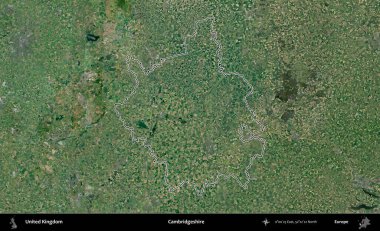 Cambridgeshire. Birleşik Krallık 'ın idari bölgesini A uydusundan gösteren bir görüntü.