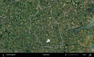 Chelmsford 'da. Birleşik Krallık 'ın idari bölgesini A uydusundan gösteren bir görüntü.