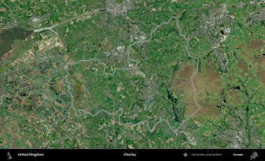 Chorley. Birleşik Krallık 'ın idari bölgesini A uydusundan gösteren bir görüntü.
