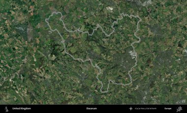 Dacorum. Birleşik Krallık 'ın idari bölgesini A uydusundan gösteren bir görüntü.