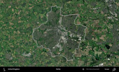 Derbi. Birleşik Krallık 'ın idari bölgesini A uydusundan gösteren bir görüntü.
