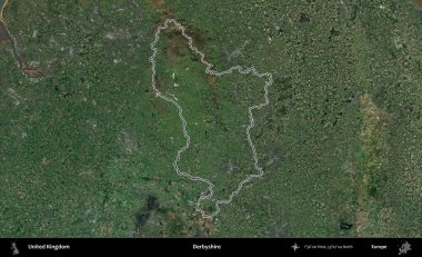 Derbyshire 'da. Birleşik Krallık 'ın idari bölgesini A uydusundan gösteren bir görüntü.