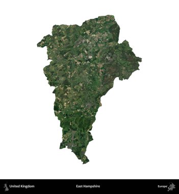 Doğu Hampshire. Birleşik Krallık 'ın idari alanı uydudan beyaza izole edildi.