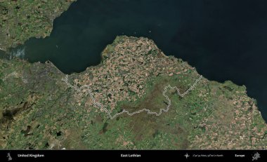 Doğu Lothian. Birleşik Krallık 'ın idari bölgesini A uydusundan gösteren bir görüntü.