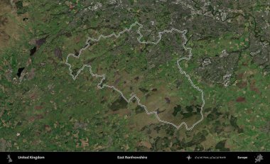 Doğu Renfrewshire. Birleşik Krallık 'ın idari bölgesini A uydusundan gösteren bir görüntü.