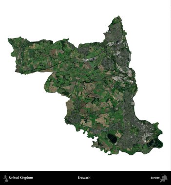 Yıkama. Birleşik Krallık 'ın idari alanı uydudan beyaza izole edildi.