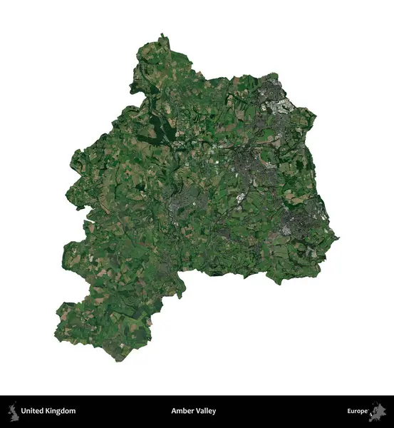 Amber Vadisi Birleşik Krallık 'ın idari alanı uydudan beyaza izole edildi.