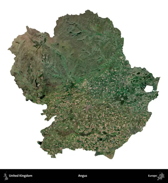 Angus. Birleşik Krallık 'ın idari alanı uydudan beyaza izole edildi.