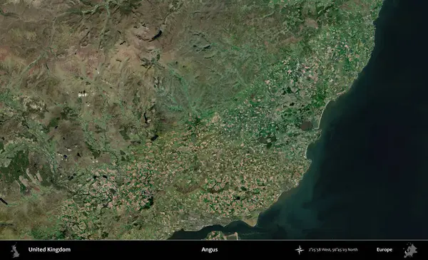 Angus. Birleşik Krallık 'ın idari alanı bir uydu görüntüsü üzerinde