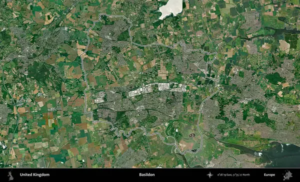 Basildon. Birleşik Krallık 'ın idari bölgesini A uydusundan gösteren bir görüntü.