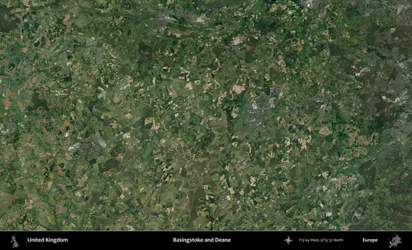 Basingstoke ve Deane. Birleşik Krallık 'ın idari alanı bir uydu görüntüsü üzerinde