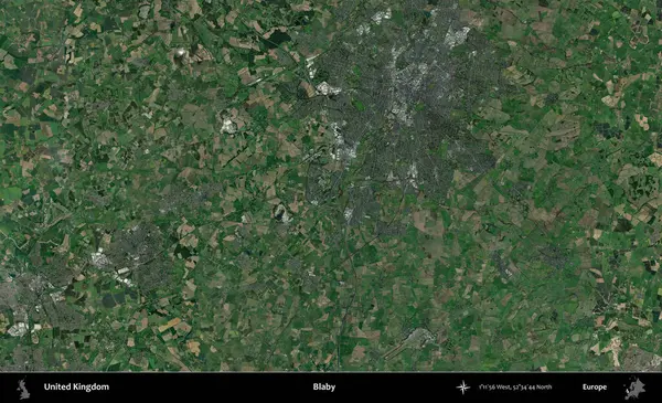 Blaby. Birleşik Krallık 'ın idari alanı bir uydu görüntüsü üzerinde