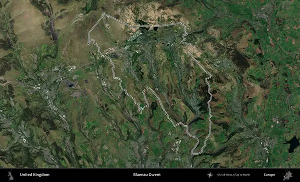 Blaenau Gwent. Birleşik Krallık 'ın idari bölgesini A uydusundan gösteren bir görüntü.