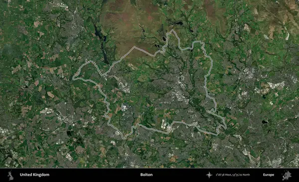 Bolton. Birleşik Krallık 'ın idari bölgesini A uydusundan gösteren bir görüntü.