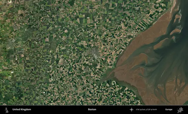 - Boston. Birleşik Krallık 'ın idari alanı bir uydu görüntüsü üzerinde