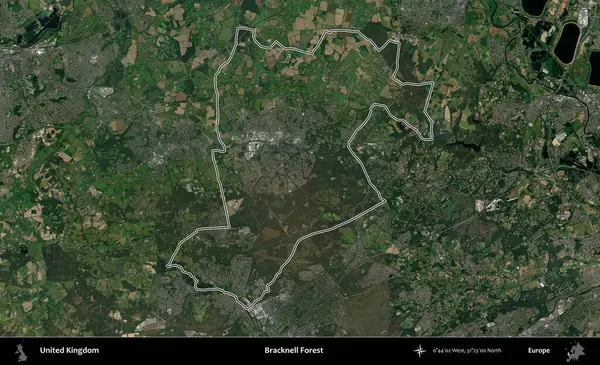 Bracknell Ormanı. Birleşik Krallık 'ın idari bölgesini A uydusundan gösteren bir görüntü.