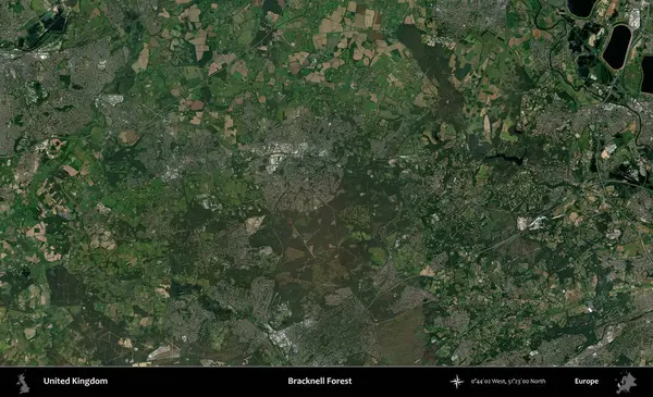 Bracknell Ormanı. Birleşik Krallık 'ın idari alanı bir uydu görüntüsü üzerinde