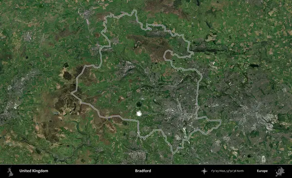Bradford. Birleşik Krallık 'ın idari bölgesini A uydusundan gösteren bir görüntü.
