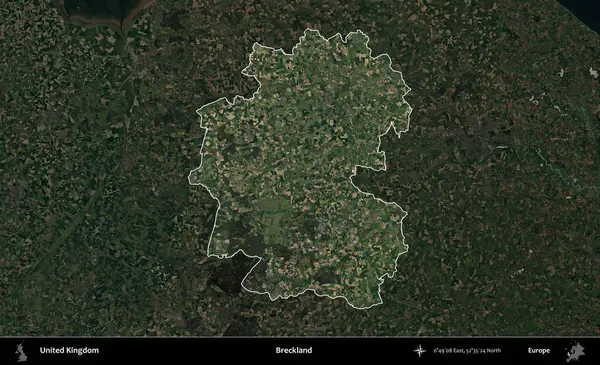 Çöller Ülkesi. Birleşik Krallık 'ın idari alanı karartılmış bir uydu üzerinde vurgulanmış ve özetlenmiştir.