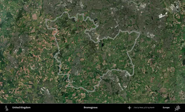 Bromsgrove 'da. Birleşik Krallık 'ın idari bölgesini A uydusundan gösteren bir görüntü.