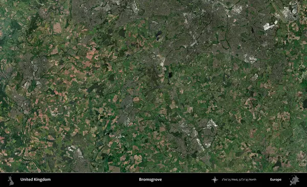 Bromsgrove 'da. Birleşik Krallık 'ın idari alanı bir uydu görüntüsü üzerinde