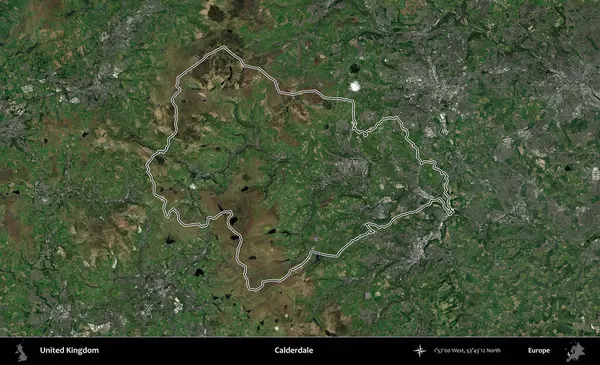 Calderdale 'de. Birleşik Krallık 'ın idari bölgesini A uydusundan gösteren bir görüntü.