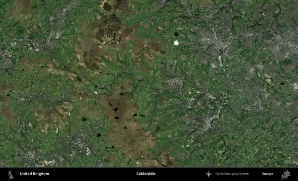Calderdale 'de. Birleşik Krallık 'ın idari alanı bir uydu görüntüsü üzerinde