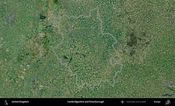 Cambridgeshire ve Peterborough. Birleşik Krallık 'ın idari bölgesini A uydusundan gösteren bir görüntü.