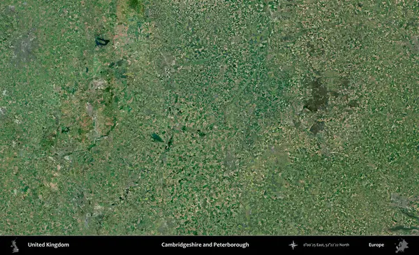 Cambridgeshire ve Peterborough. Birleşik Krallık 'ın idari alanı bir uydu görüntüsü üzerinde